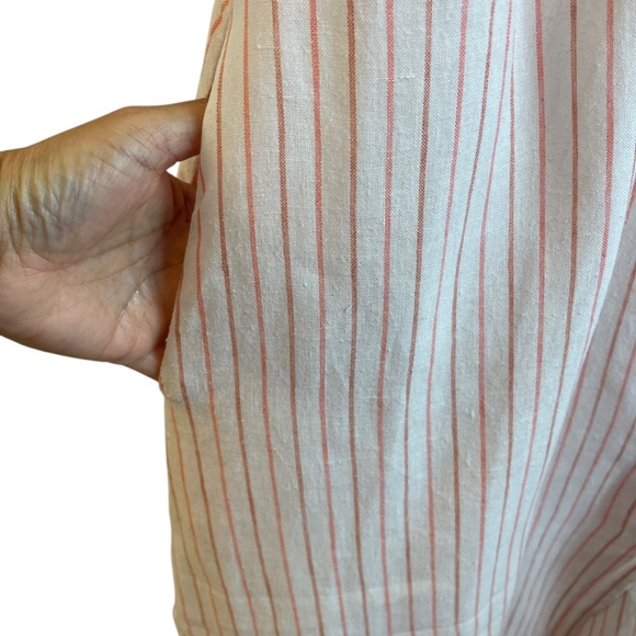Flax Desings Linen Dress 3G Open Dress Papaya Stripe Sz. 22-24 - Picture 6 of 11